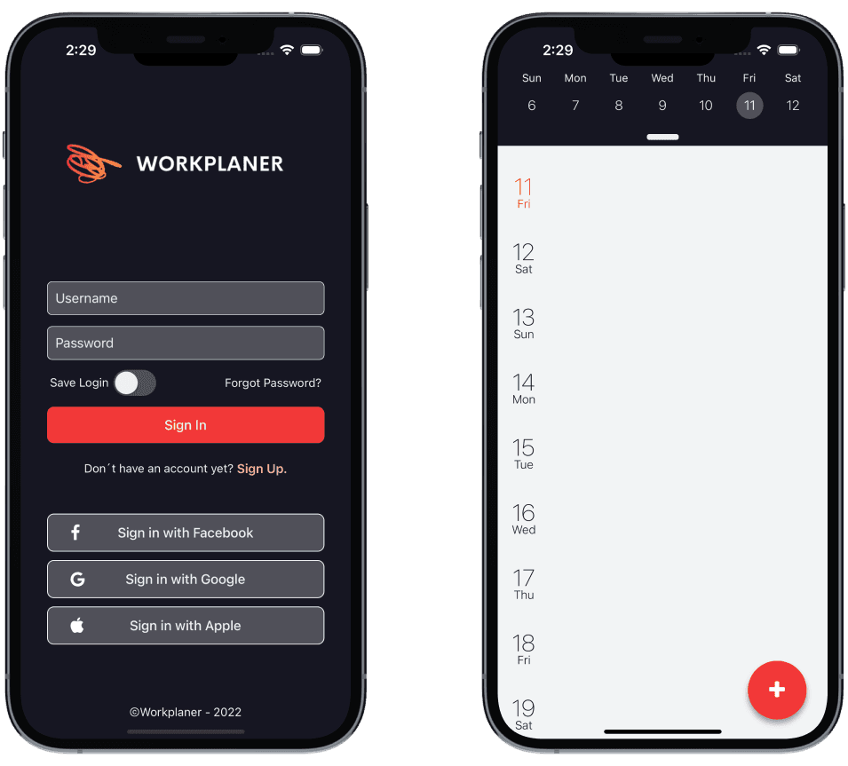 Workplaner Mobile App (Paused)